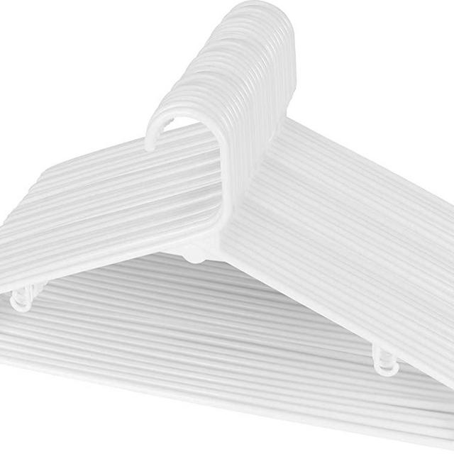 Utopia Home White Plastic Standard Hangers for Clothes Tubular Hangers - Pack of 30 - Durable, Slim & Sleek