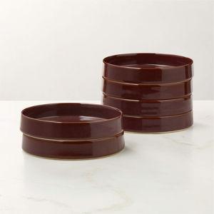 CB2 Prado Oxblood Pasta Bowls