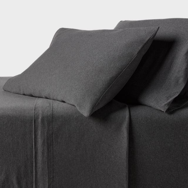 King Cotton Jersey Sheet Set Heather Charcoal - Threshold™