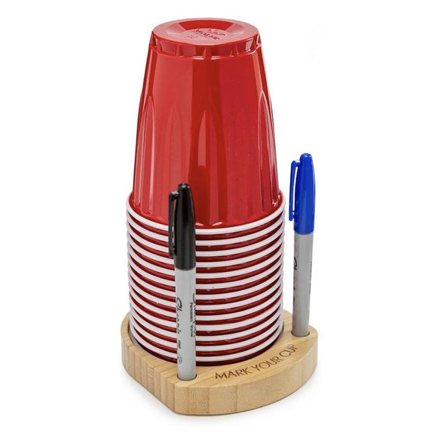 Party Cup Holder for 3-4" Cups - Hosting Essential to Prevent Mix-Ups & Reduce Waste - Sturdy Drink Organizer with Rubber Feet for Birthdays, BBQs, & Holiday Gatherings (Cups & Markers Not Included)