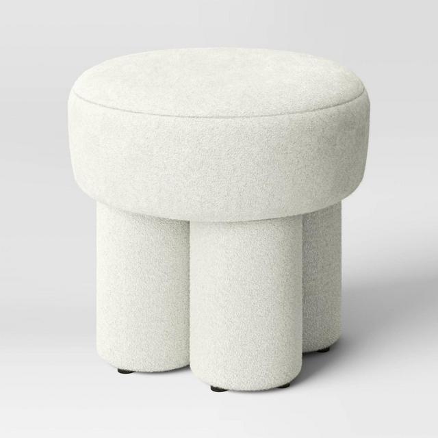 Boucle Fully Upholstered Accent Ottoman Stool Cream - Threshold™
