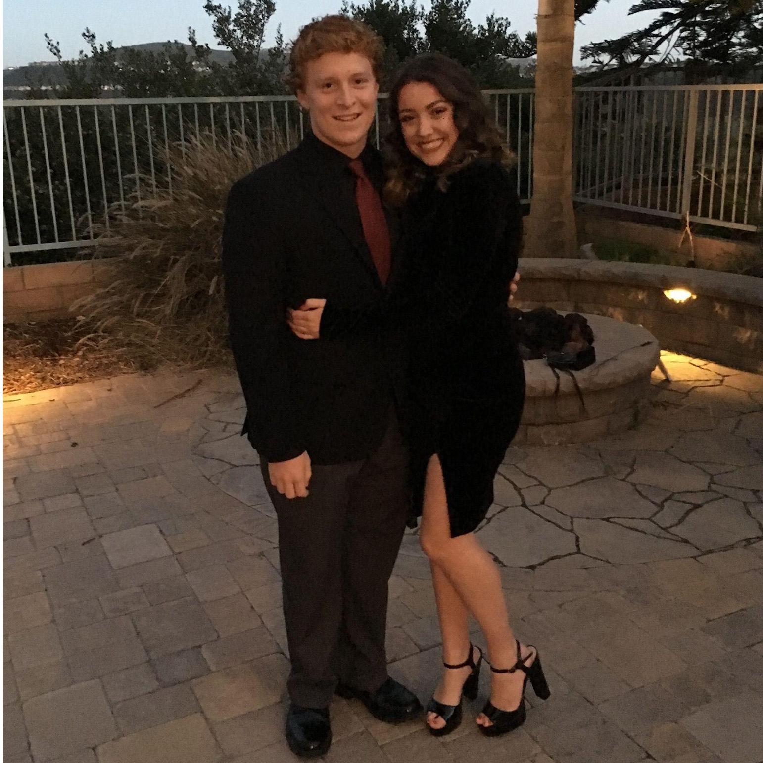 Our first dance together in High School! Marisa asked Ben to the winter formal. Everyone piled into the silver horn (RIP), and we arrived at the dance in style, smoke billowing out of the engine!