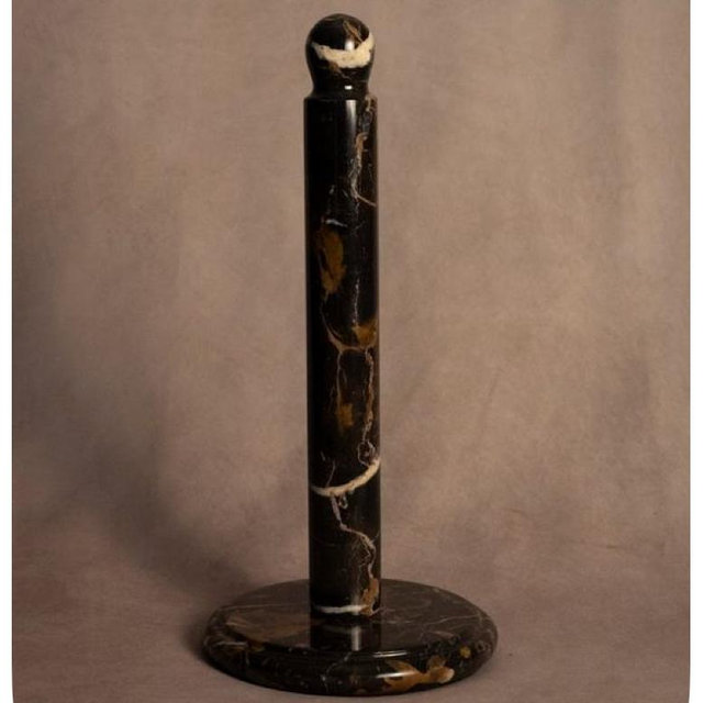 Paper Towel Holder - Black & Gold Marble