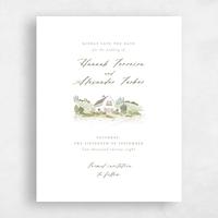 White Wedding Save the Date - Sable Portrait