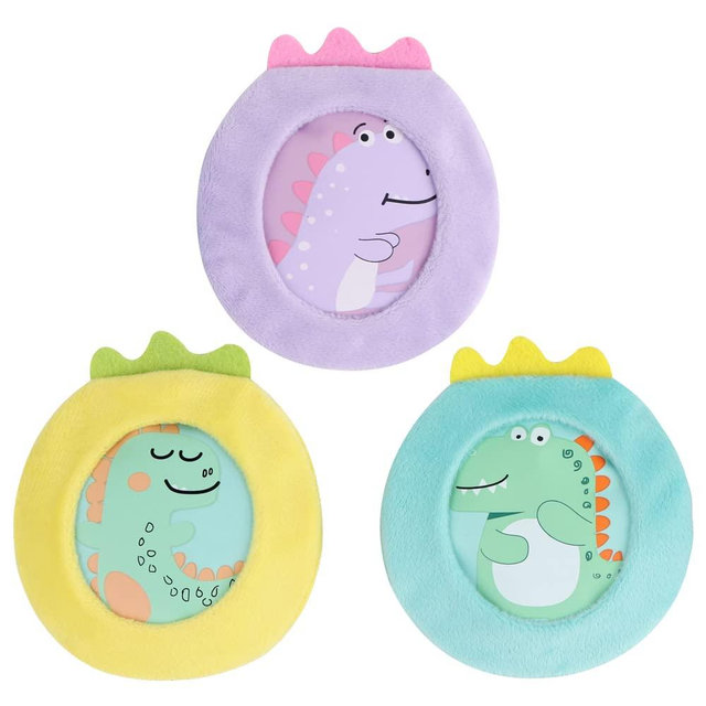 Hilph Kids Ice Packs for Boo Boos, 3 Pack Reusable Gel Hot Cold Packs for Toddlers and Babies, Cute Soft Plush Cover with Hot Cold Compress Pack for Pain Relief, Bump, Bruise, First Aid (Dinosaur)