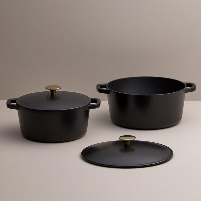 BLACK - 4-Piece Cast-Iron Cookware Set