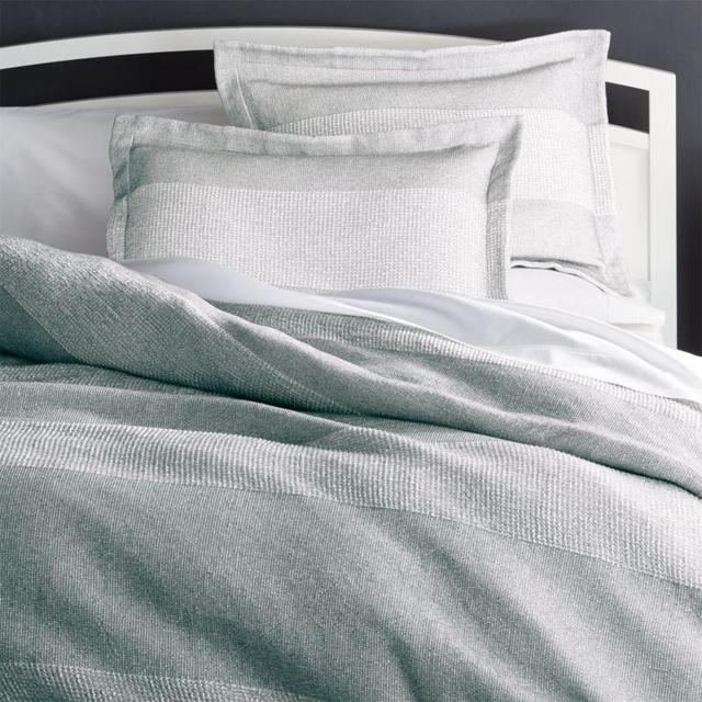 Kiyomi Grey Striped Duvet Cover- Queen