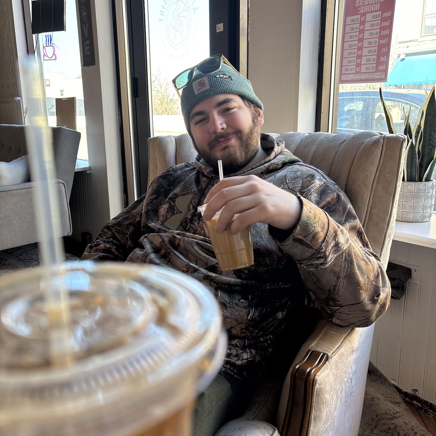 Lots of dates and a few favorites: any coffeehouse, The Farm, hockey rinks, fishing trips, game nights with friends.