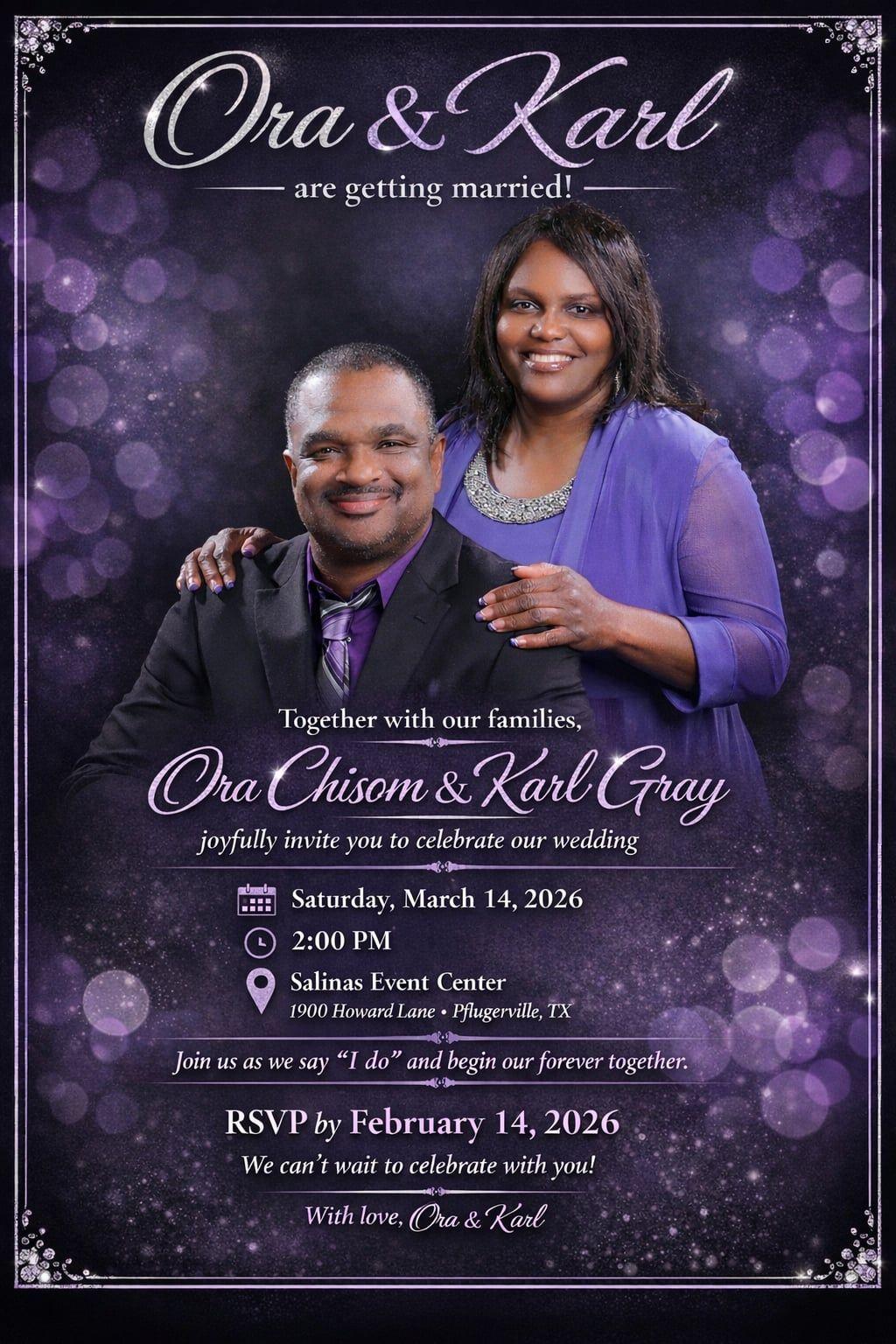 The Wedding Website of Ora Chisom and Karl Gray
