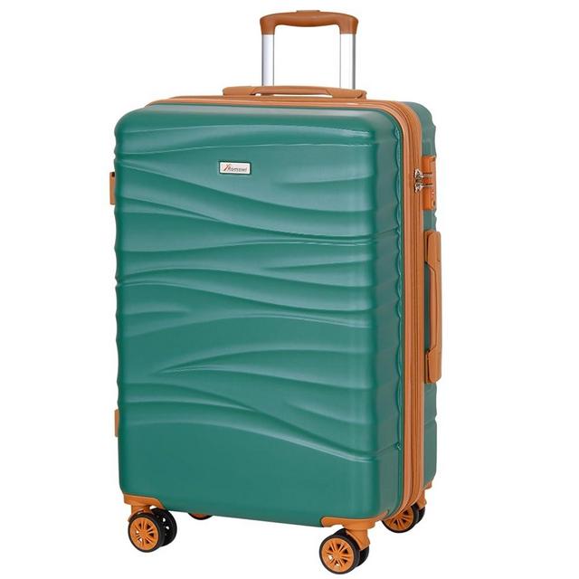 Romswi 30" Hardside Checked Luggage, Large Checked Suitcase with Dual Spinner Wheels, Hardshell Suitcase with TSA Lock,YKK Zipper, Scratch-Resistantr Green