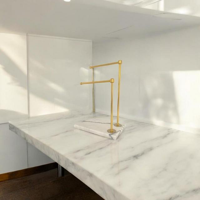 Gold Luxury Double Towel Holder – Elegant Dual Design for a Stylish Bathroom Luxury 2-Piece Towel Holder Set – Gold Towel Holder