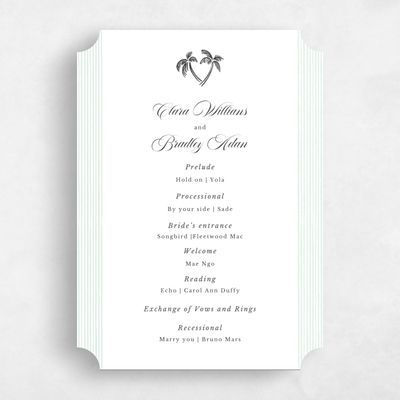 White Ticket Wedding Program - Seychelles
