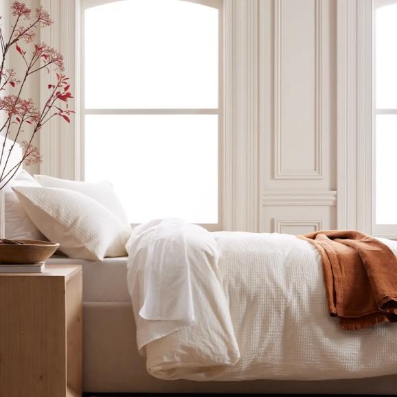 Organic Luxe Waffle Duvet Cover Undyed