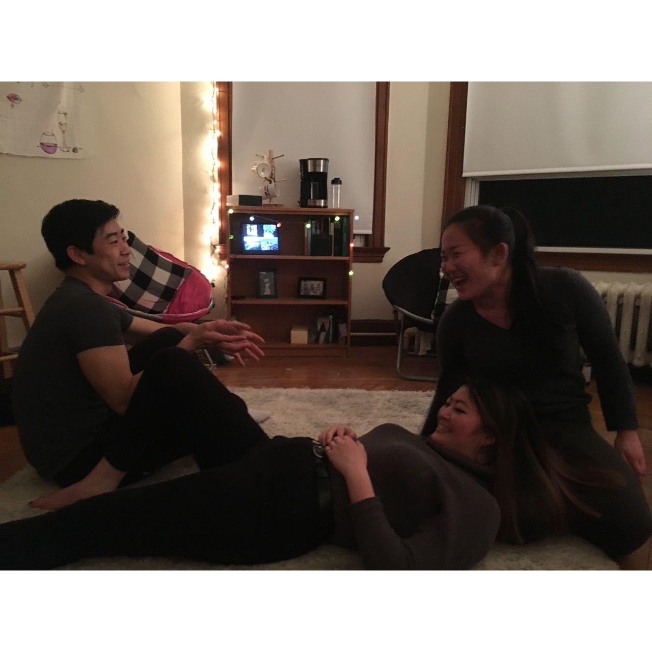 Every Friday and Saturday night we would hang out with our friends Catherine and Jocelyn, and they were always convinced we liked one another!