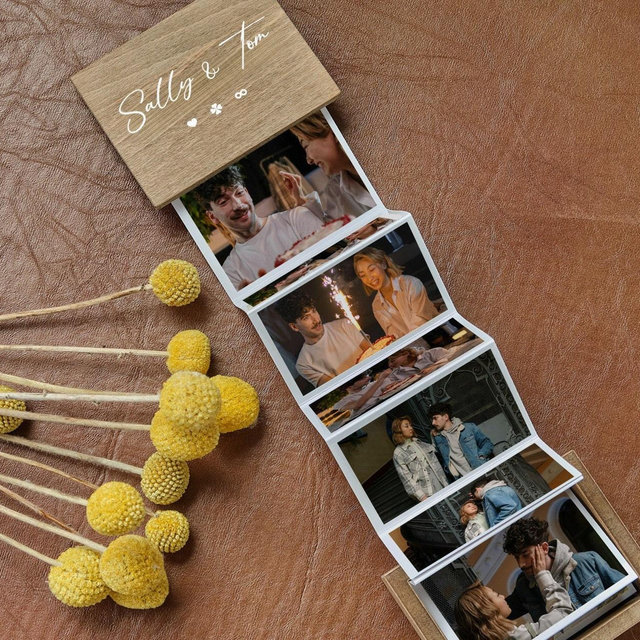 Pull Out Photo Album Custom Wooden Photo Box Personalized Memory Keepsake Box Trinket Wood Box Customized Wooden Photo Frame Shadow Box