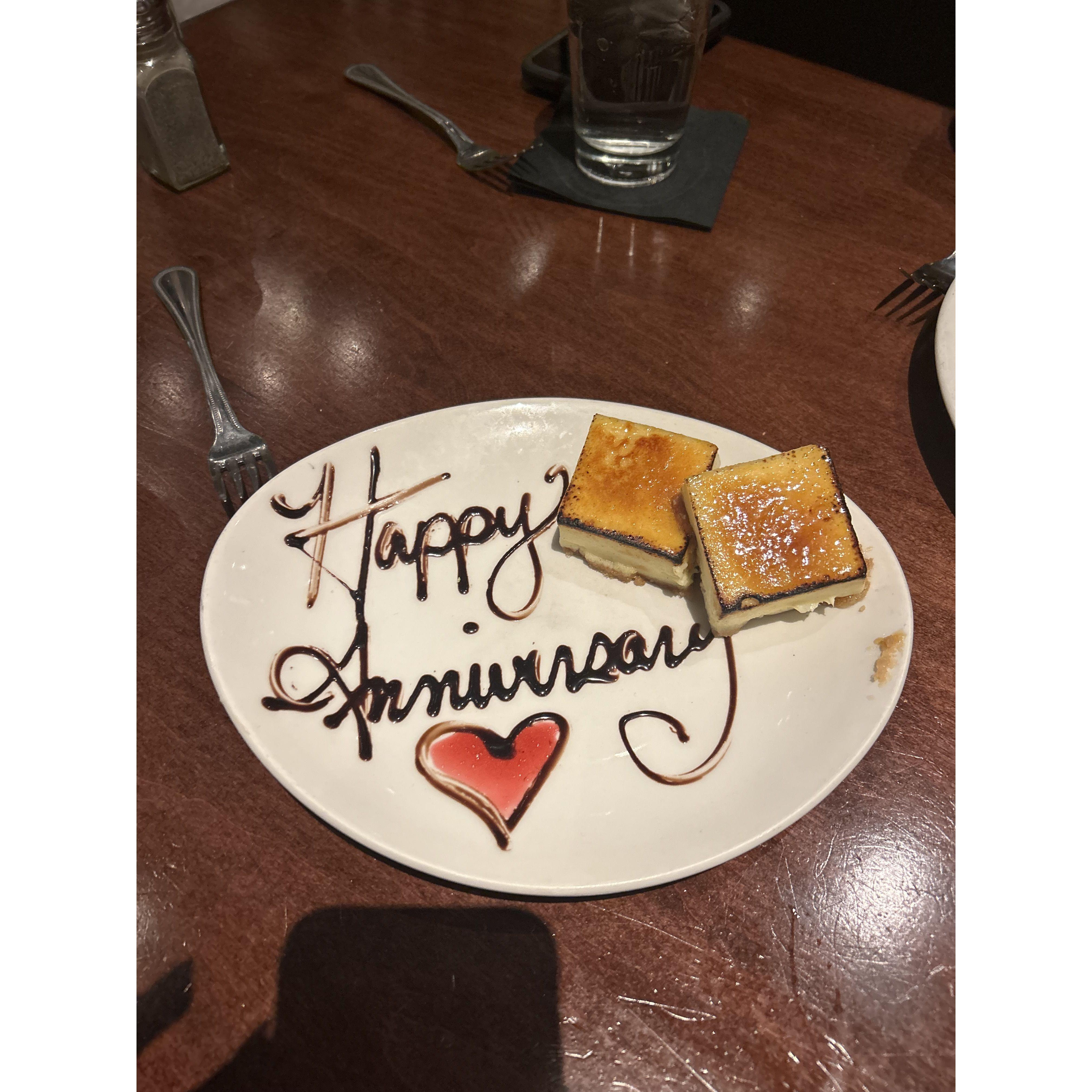 One of our first dates our waitress brought this out to us and said that we looked like we had been together for years! When we told her we just started dating she didn't believe us!