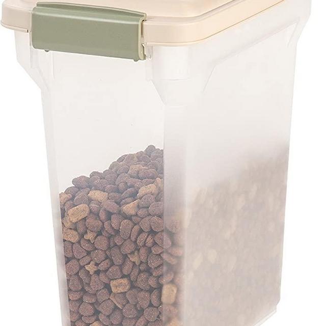IRIS Premium Airtight Pet Food Storage Container, 12.5-Pounds, Almond