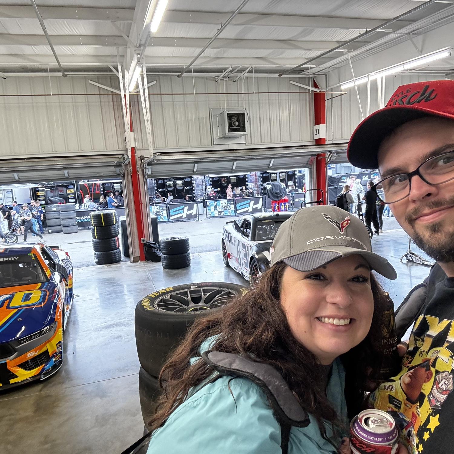 Kevin introduced Emily into NASCAR for the first time!