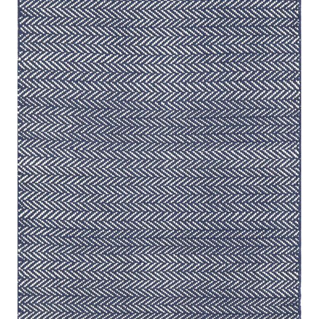 Herringbone Handmade Handwoven Cotton Indigo Area Rug