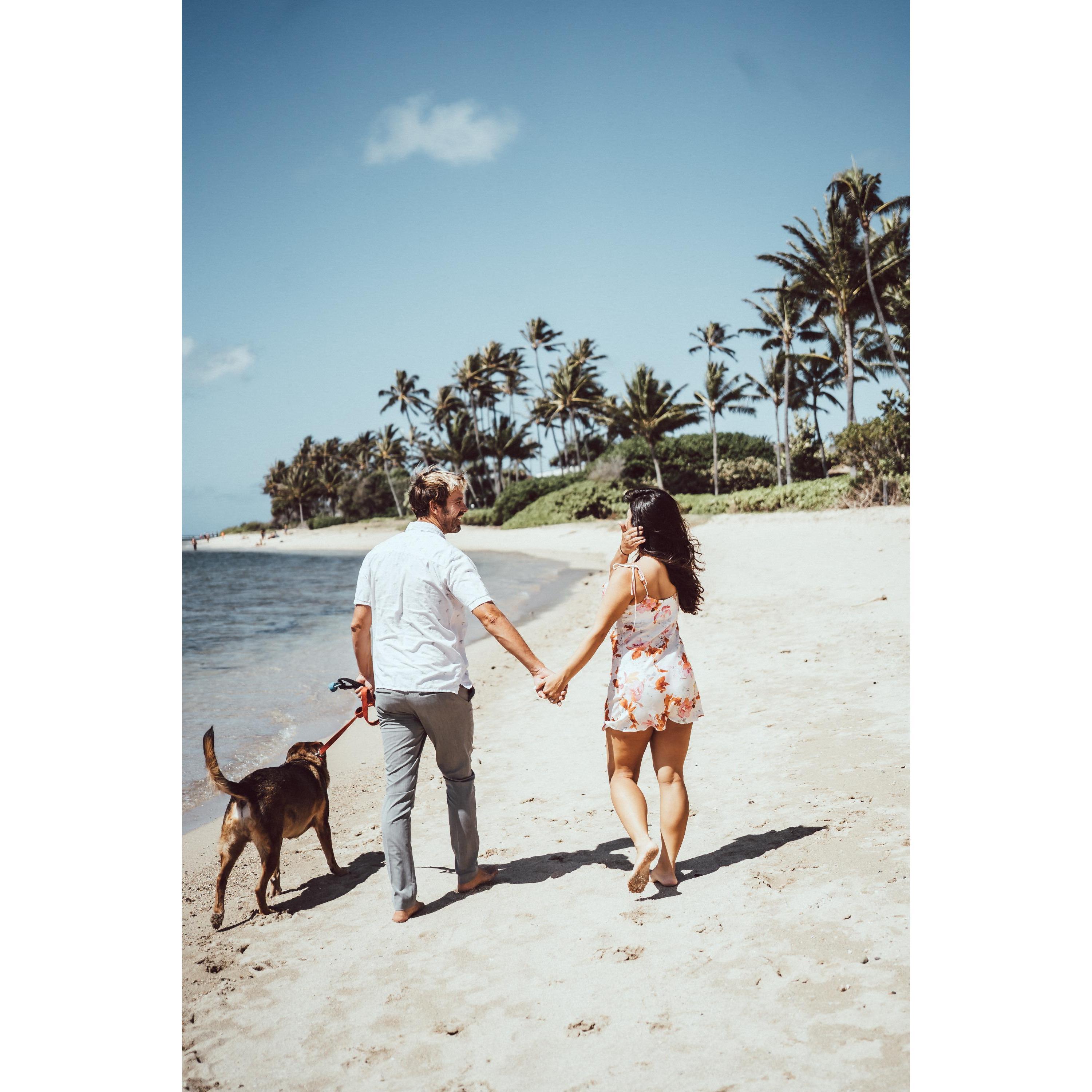 All three of our favorite place, the beach.