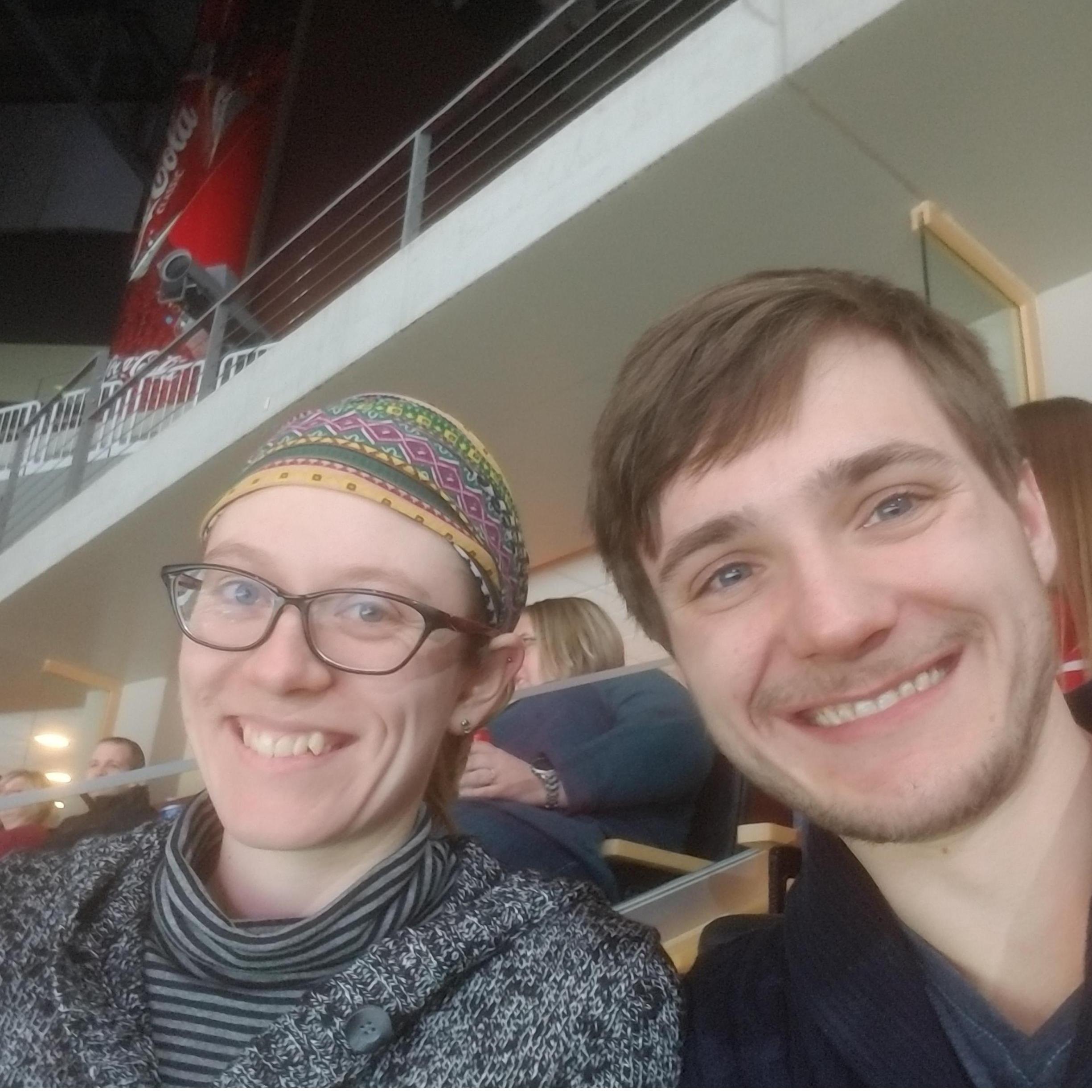 Our first sports outing together - hockey.