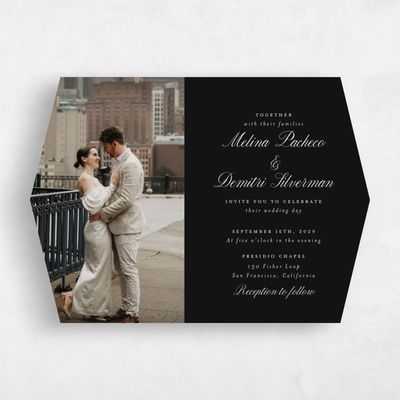 Black Diamond Wedding Invitation - Mabel Photo