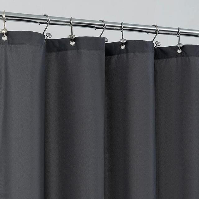 ALYVIA SPRING Waterproof Fabric Shower Curtain Liner - Soft & Light-Weight Cloth Shower Liner, 3 Bottom Magnets, Hotel Quality & Machine Washable - Standard Size 72x72, Dark Charcoal Gray