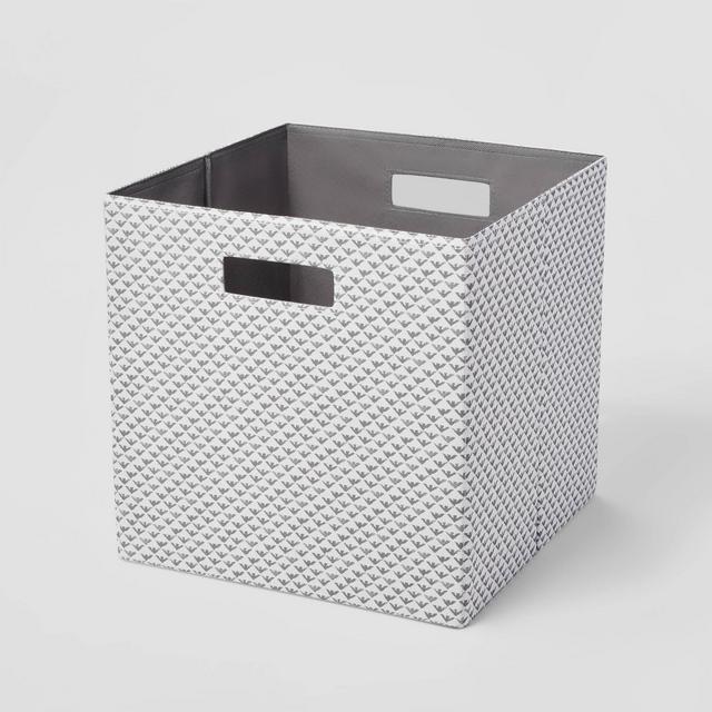 13" x 13" Fabric Bin Fiaro Print Gray/White - Brightroom™