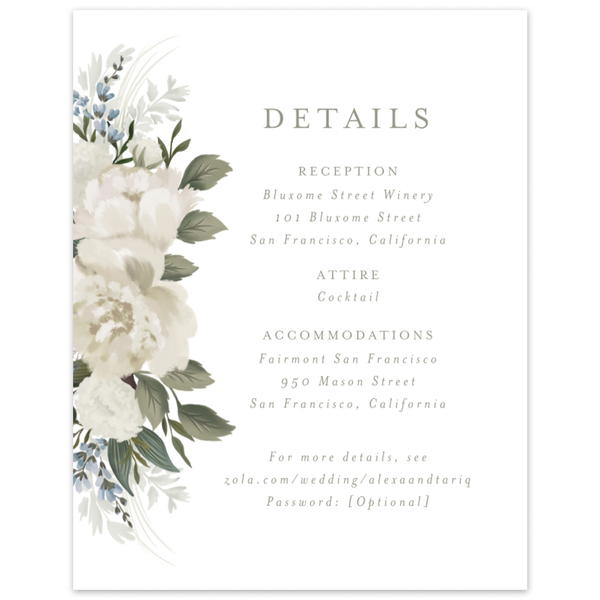 Juniper | White | Zola Wedding Enclosure Cards