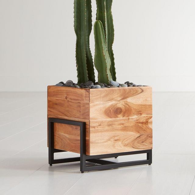 Arcaydia Low Wood and Metal Planter