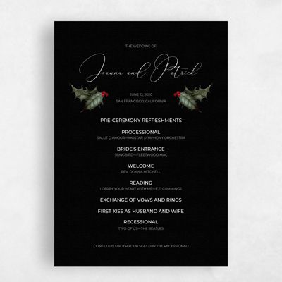 Black Wedding Program - Belvoir