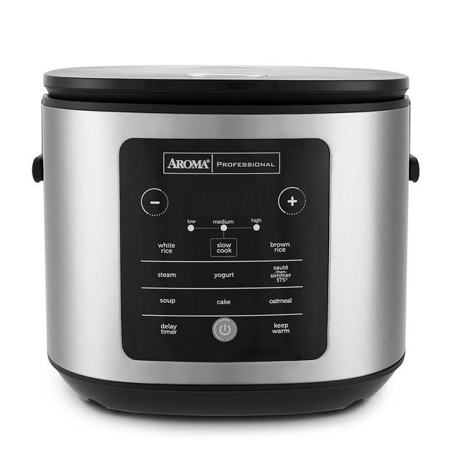 AROMA® 20-Cup Slow Cook Rice Cooker and Brown Rice Cooker with Lift-Out Pot Handles and Silicone Storage Lid — PFAS-Free CoreCoat™ Ceramic