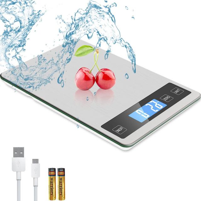 Zibet Food Scale 33lb/15kg Rechargeable Digital Kitchen Scale