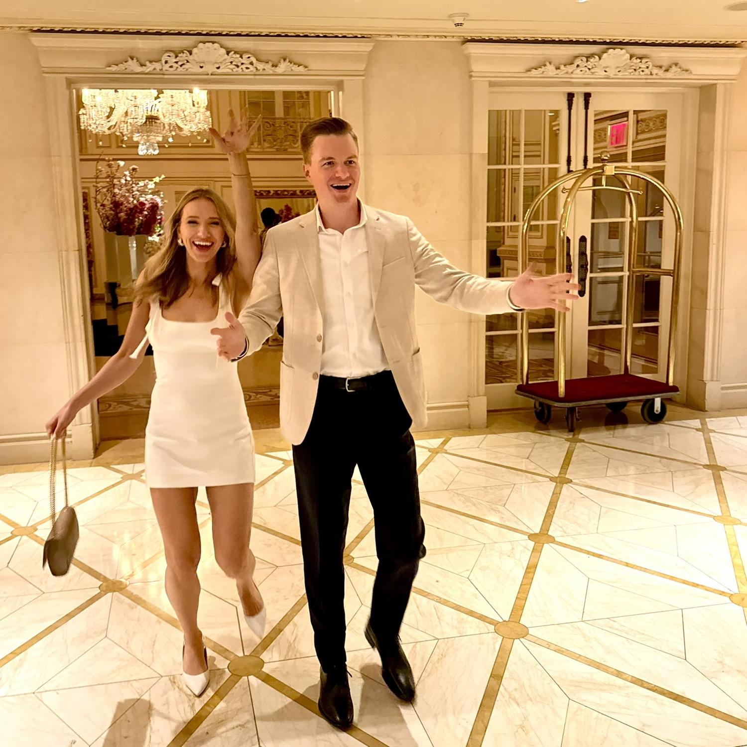 Engaged and celebrating at The Plaza with some of our favorite people