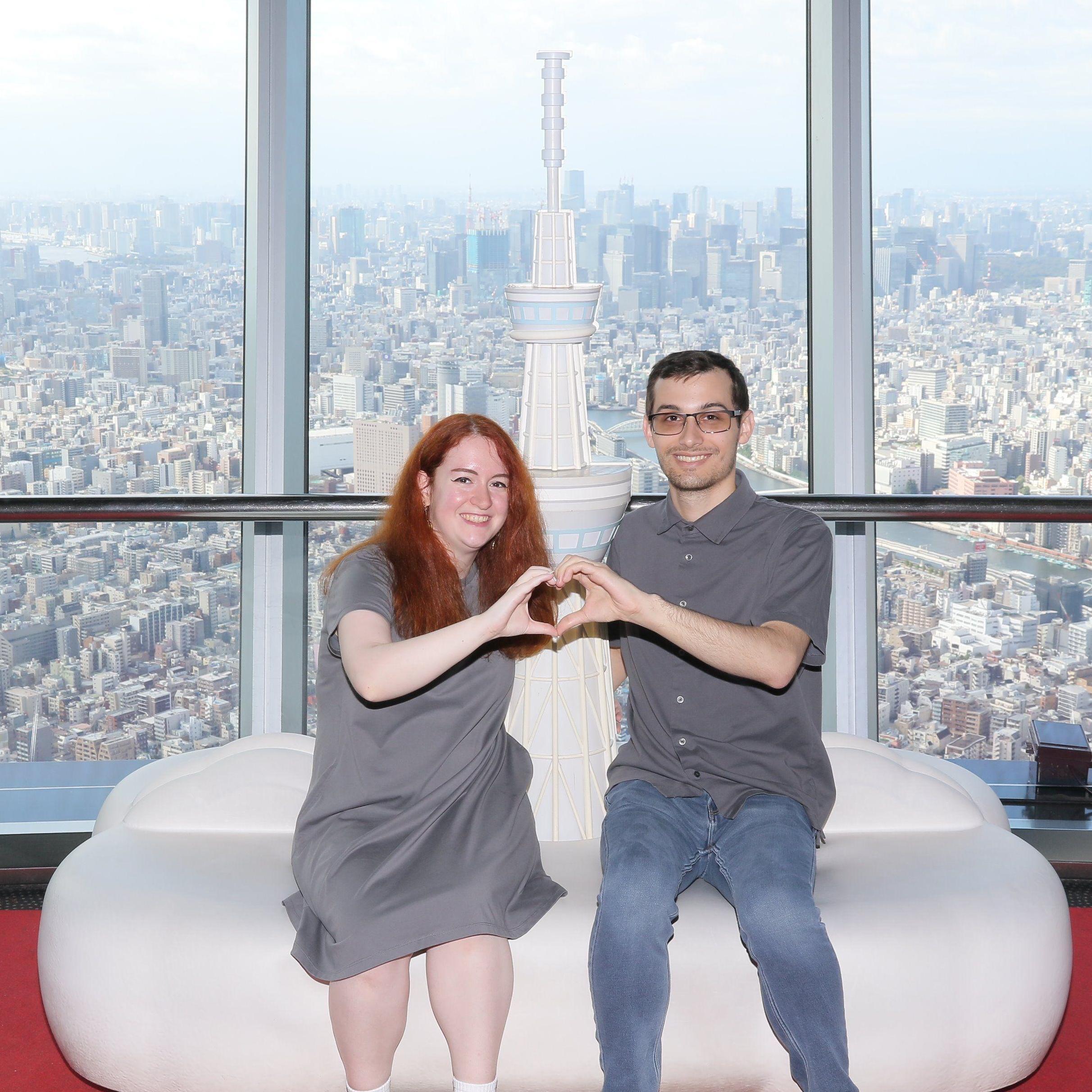 We had this picture taken at the Tokyo Skytree in Japan!