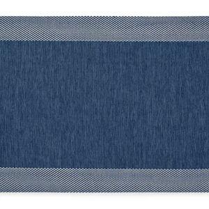 Martha Stewart Mira Modern Heathered Solid Anti-Fatigue Air-Infused Kitchen Mat | Navy Blue