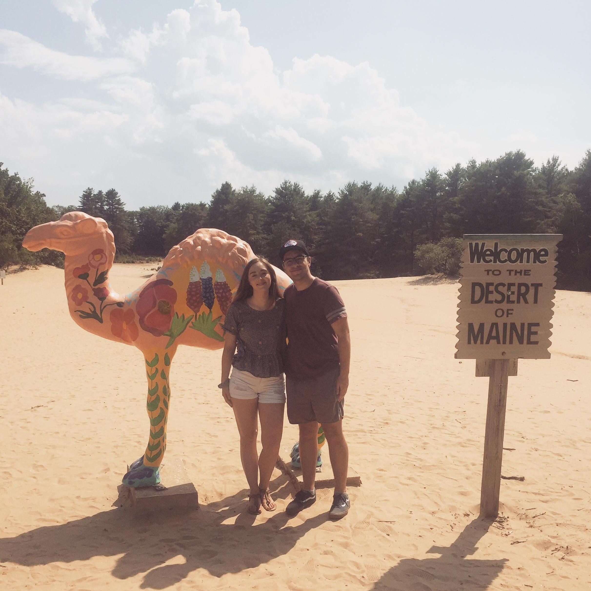 The sign tells it all. Luckily, the camel did not spit.