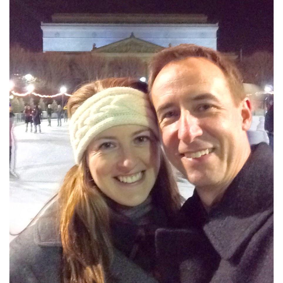 February 2016 - one of our first dates, ice skating at the sculpture garden