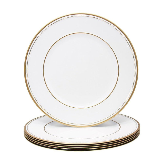MaAixHom 13" White Beaded Charger Plates with Gold Rim,Set of 6 Round Chargers for Dinner Plates,Decorative Plastic Chargers for Wedding, Party & Easter Table Decor