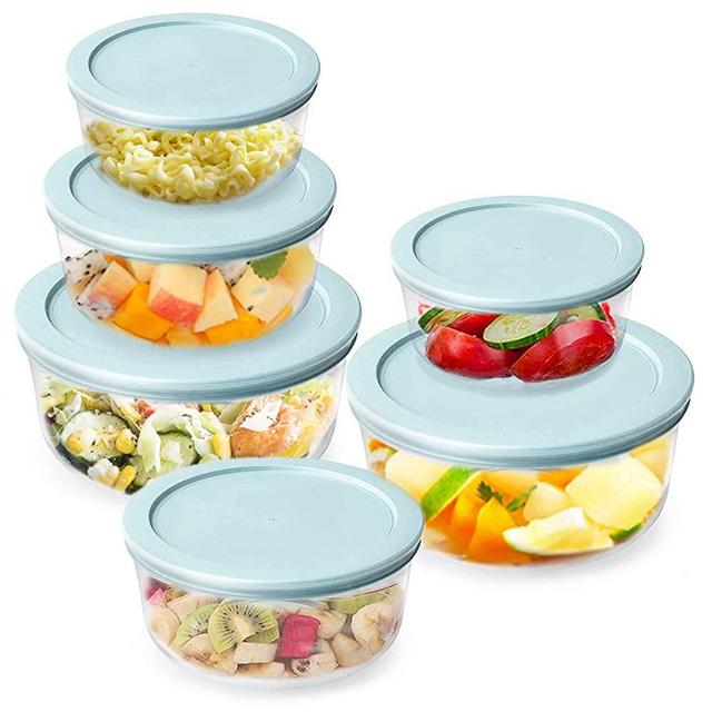 Rubbermaid Brilliance BPA Free Food Storage Containers with Lids, Airtight, for Lunch, Meal Prep, and Leftovers, 2 Compartments, Set of 5 (2.85 Cup)