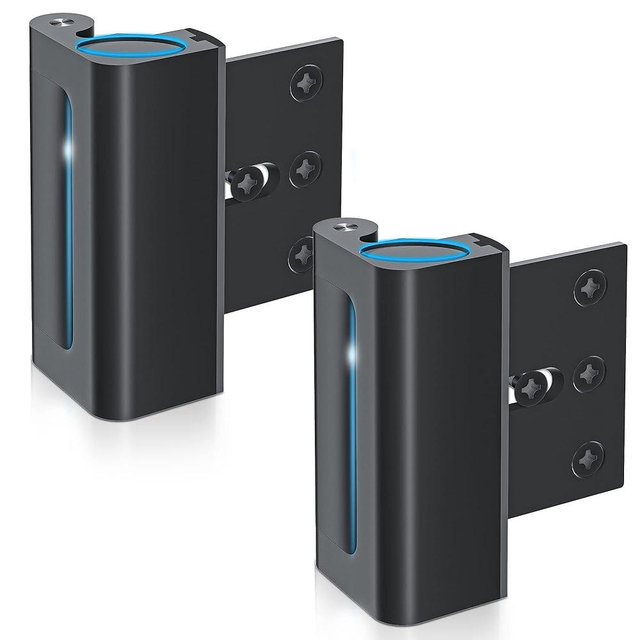2 Pack Door Reinforcement Lock Withstands 800lbs of Force - Black Extra Proof Door Lock for Kids Safety with 8 Screws Prevents Unauthorized Entry,Add a Door Security Locks for Home Safety & Privacy