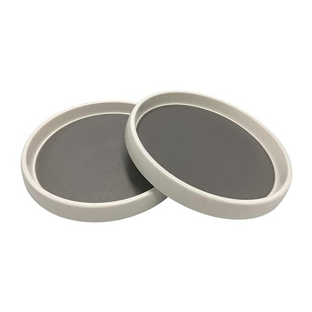 Pantry Lazy-Susan Turntable Cabinet Organizer - 10-inch Non-Skid Spin Spice Rack - 2 Pack Lazy Susans for Fridge BPA Free