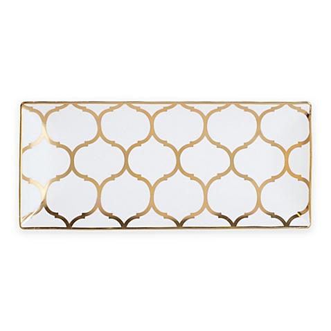 Nevaeh White® by Fitz and Floyd® Lattice Trinket Tray in Gold