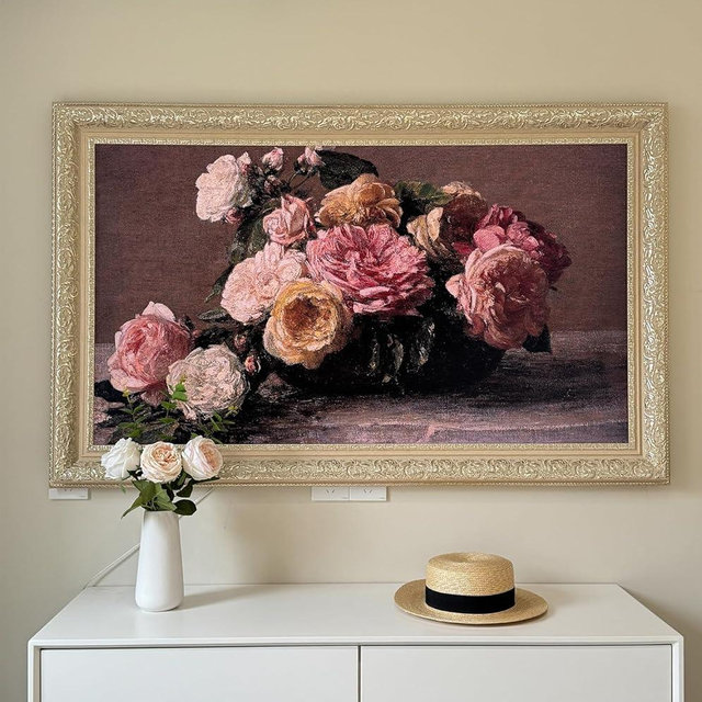 Stylespace Elegant Vintage-Style TV Frame (Champagne Gold, 65") - Compatible ONLY with Samsung The Frame TV and Pro TVs (Fits 2021-2026, LS03A, LS03B,LS03C,LS03D,LS03FA,LS03FW)