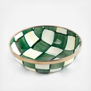 Emerald Check Stainless Steel Relish Dish