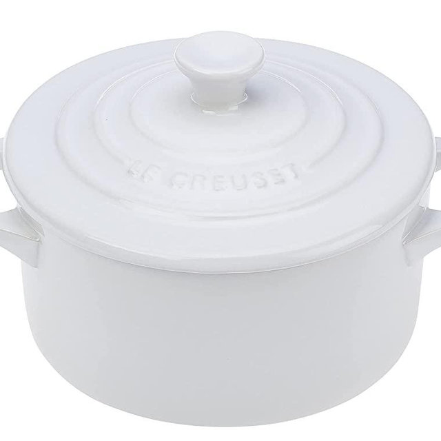 Le Creuset Stoneware Mini Round Cocotte, 14 oz., White