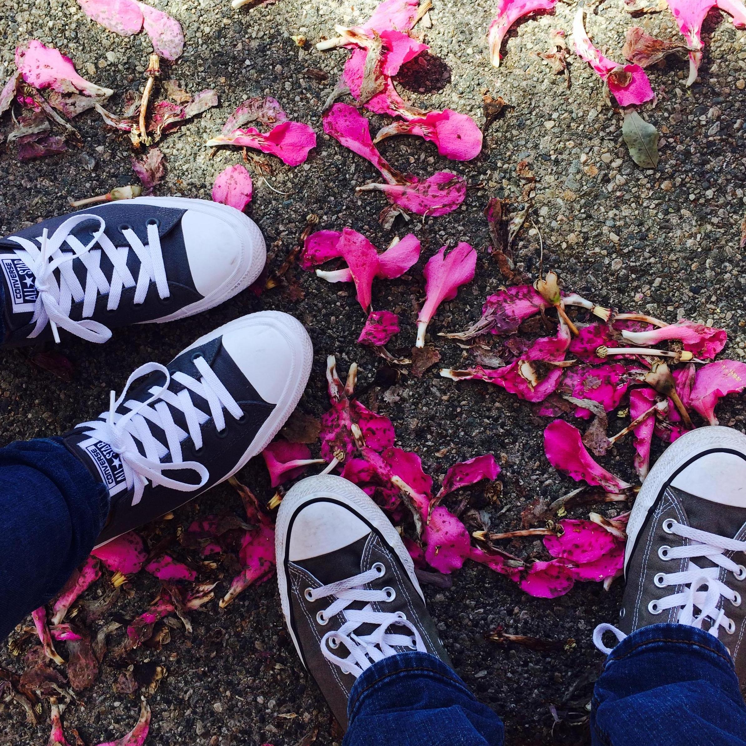 We got matching shoes when we visited California.