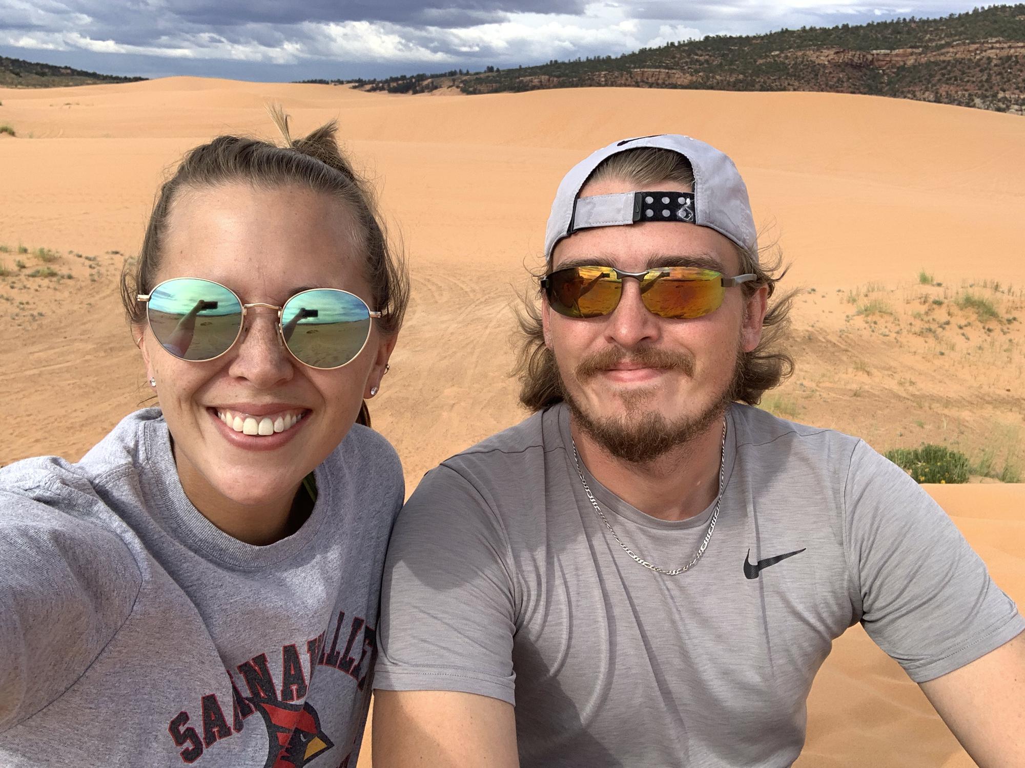 Coral sand dune. We spent the day sand boarding!