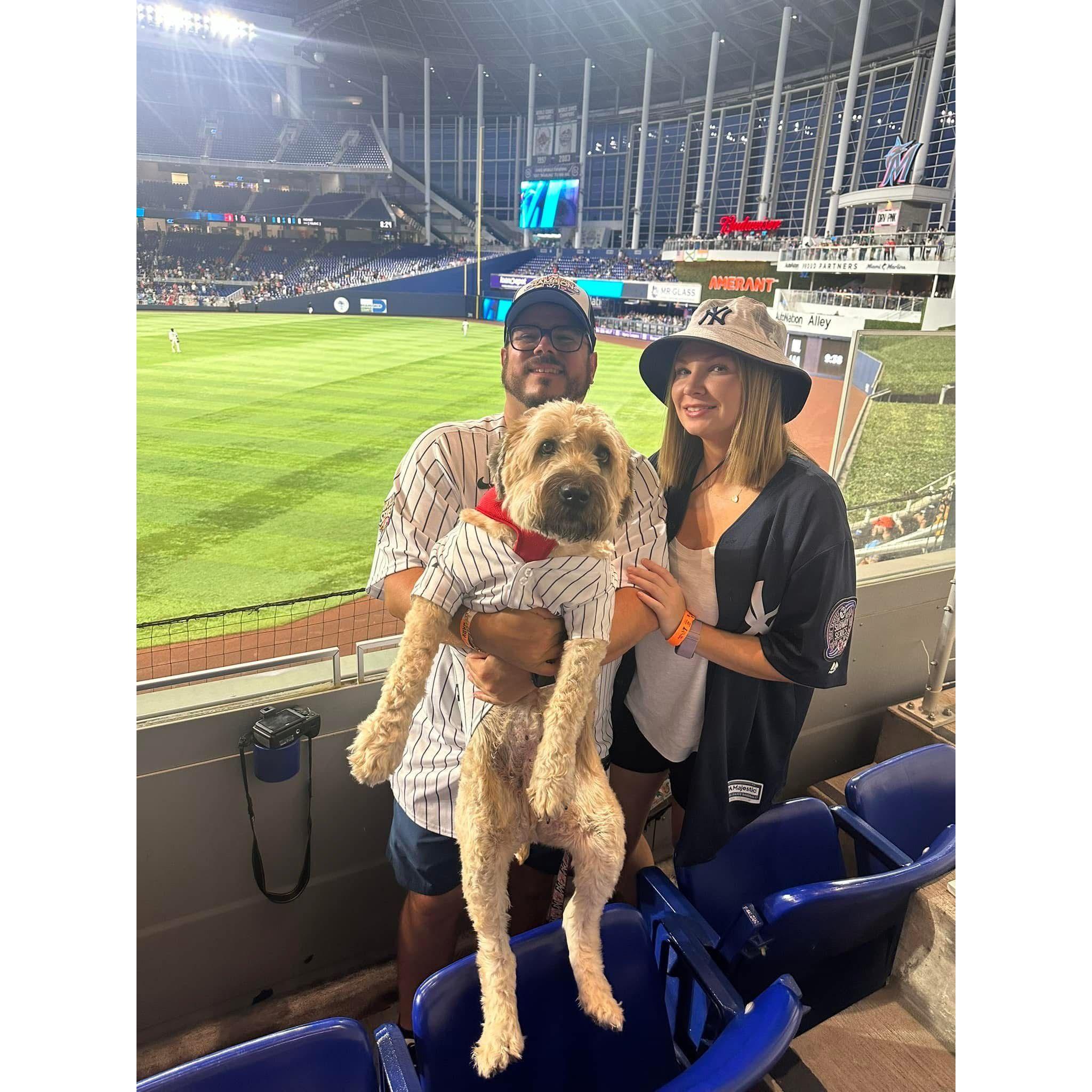 Henry's first baseball game.