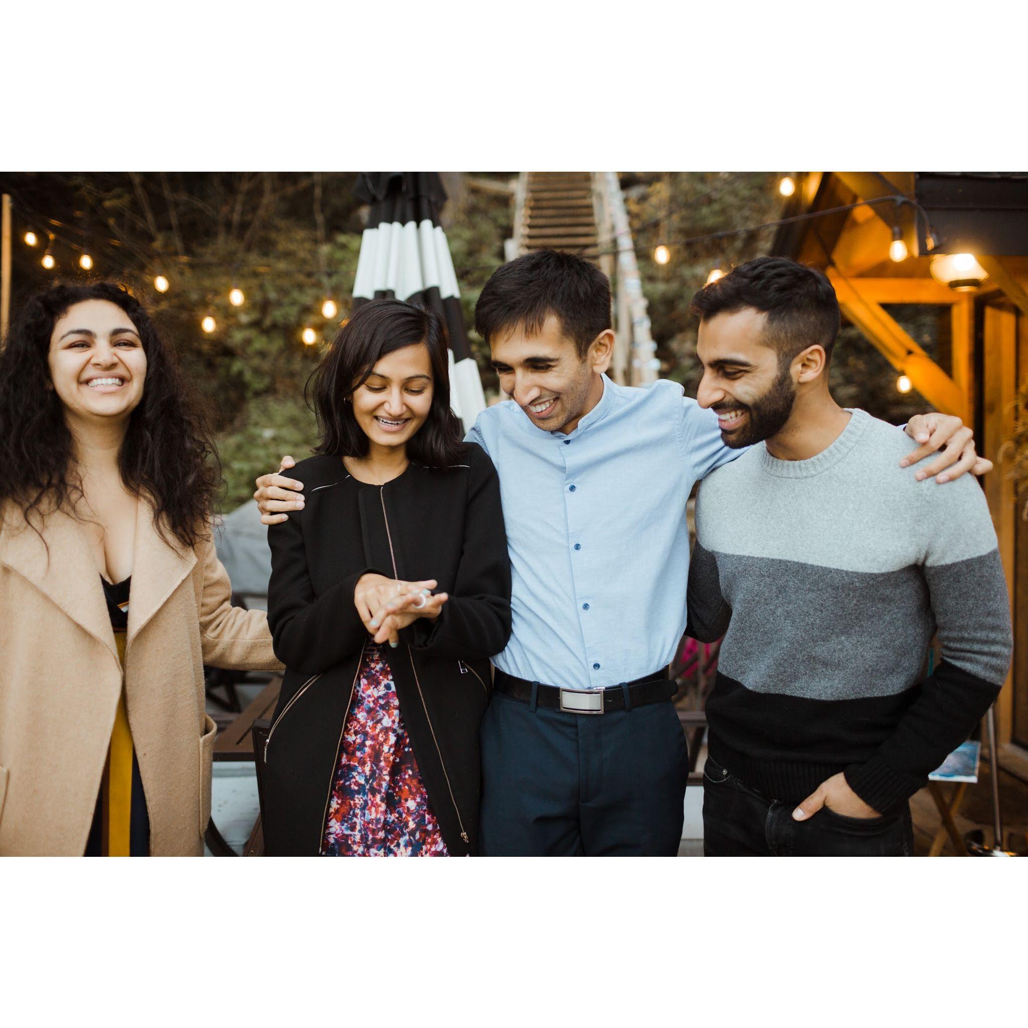 So grateful to Christina and Shahid for driving north for hours to make our proposal SO special.